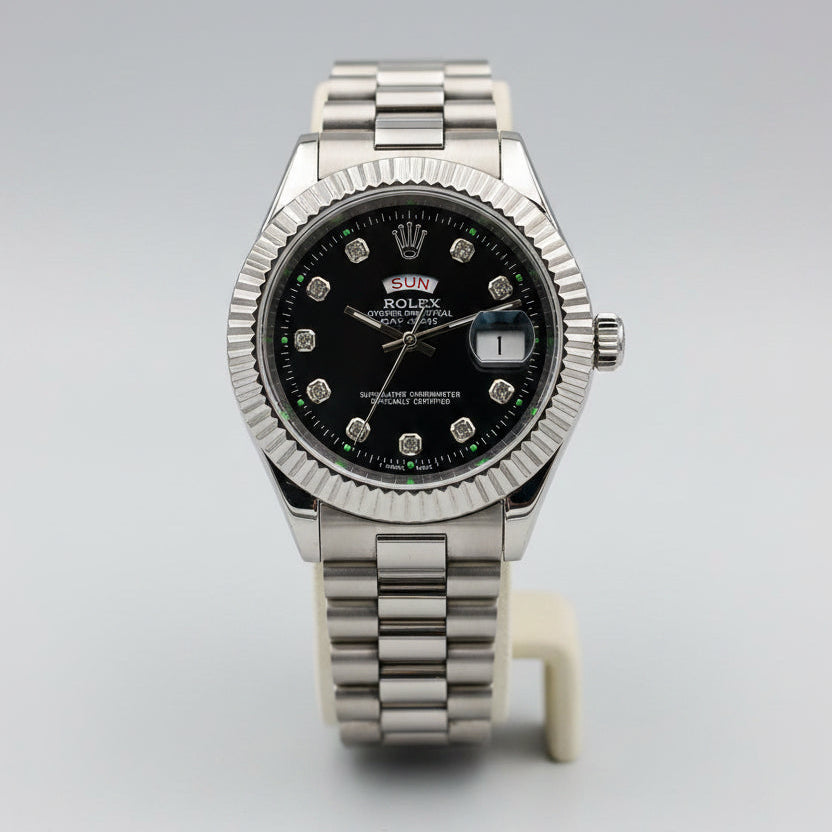 Rolex Day-Date President | Sleek Black Diamond Dial Edition