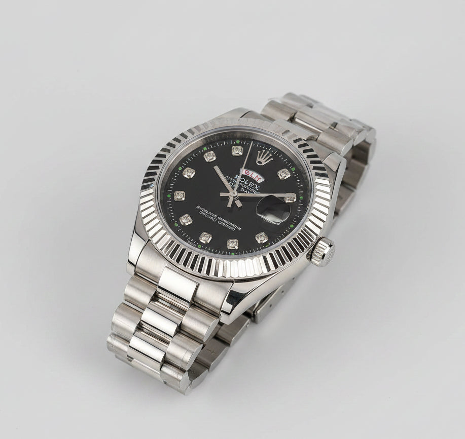 Rolex Day-Date President | Sleek Black Diamond Dial Edition