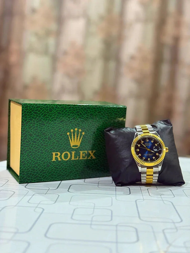 Rolex Day-Date President Two-Tone | Ombré Blue Diamond Dial
